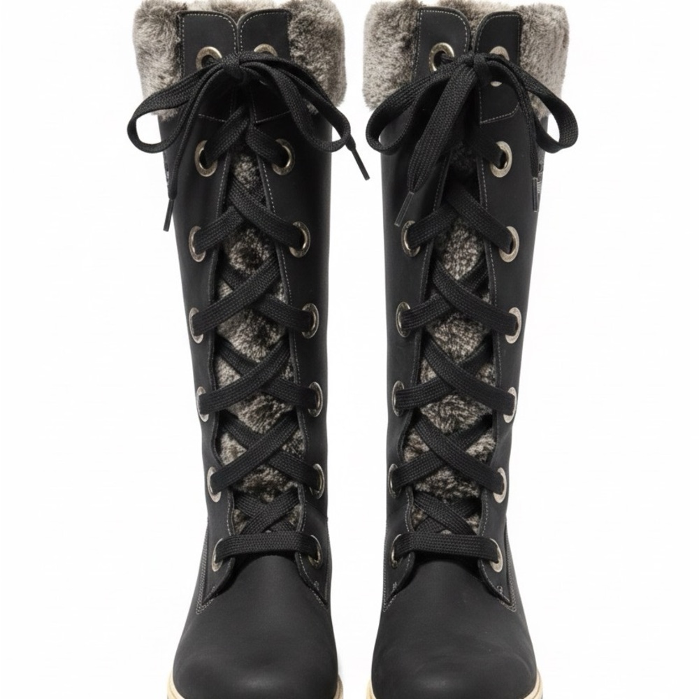 Timberland Black and Gray Lace-Up Winter Boots